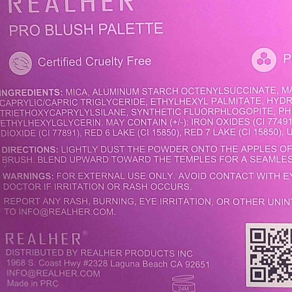 REALHER You Are Brilliant Pro Blush Palette - 6 Colors NIB Sealed RV $36